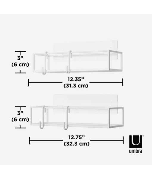 Umbra - Bacs de douche adhésifs Cubiko, lot de 2
