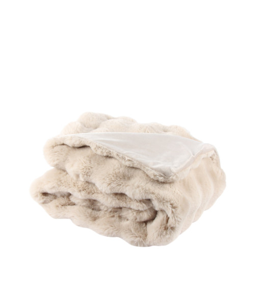 Jeté taupe en fausse fourrure