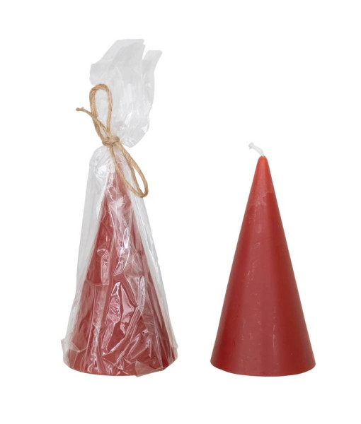 Bougie conique non parfumée couleur baie de houx