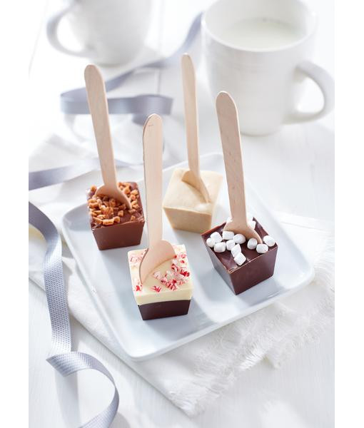 Coffret-cadeau de 4 cuillères à mélange pour chocolat chaud