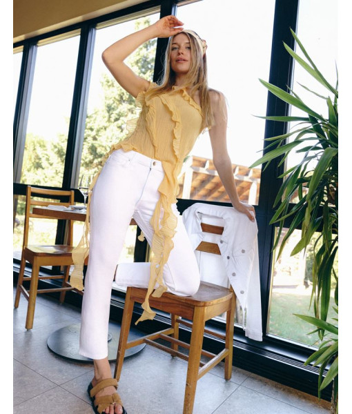 Jeans Chloé coupe droite ''White Lotus'' - Grandeur 27