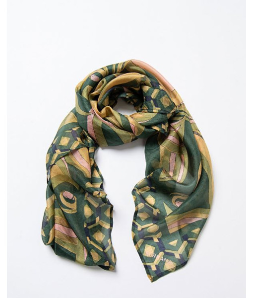 Surkana - Foulard carré 100% soie - vert