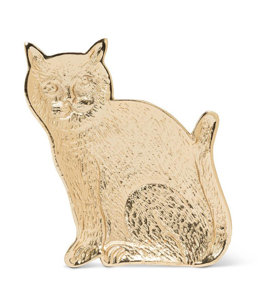 Petit plat en forme de chat doré