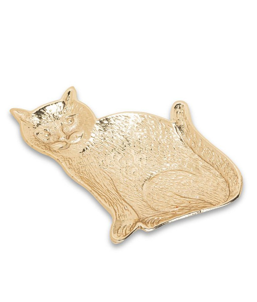 Petit plat en forme de chat doré
