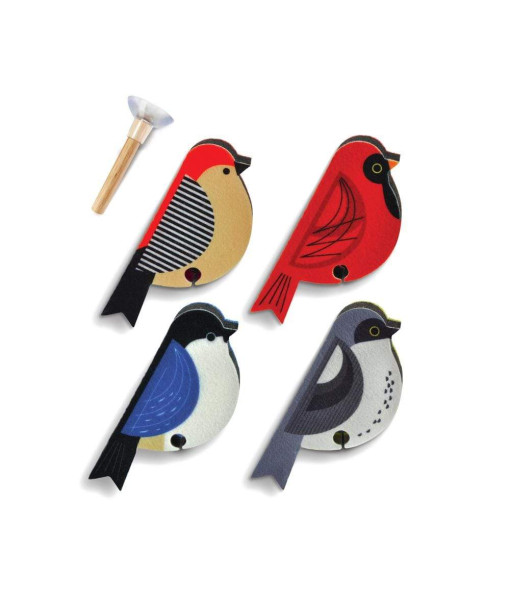 Ensemble de 4 éponges oiseau perché