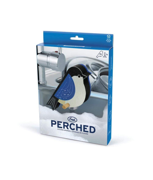 Ensemble de 4 éponges oiseau perché