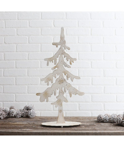 Sapin en métal blanc vieilli