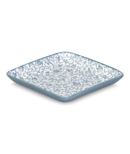 Petite assiette carrée à motif floral