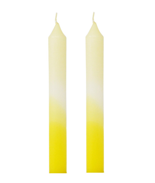Ensemble de 2 bougies ombrées jaunes
