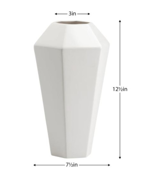 Vase en céramique évasé blanc