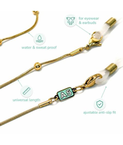 A5 — Chaîne à lunettes Signature or multi-attache