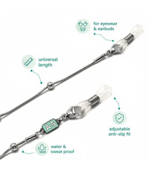 A5 — Chaîne à lunettes Signature platine multi-attache