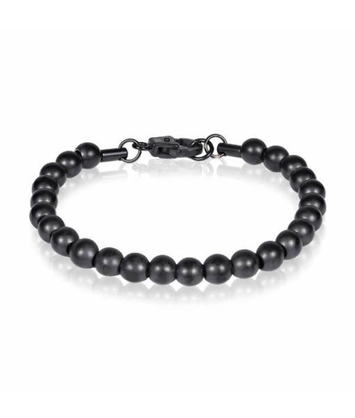 Bracelet homme noir mat (billes 7mm) Ssteel gr8