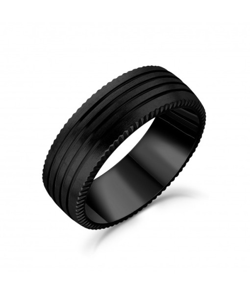 Bague en acier noir mat de 8 mm
