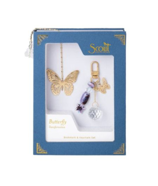 Scout- Ensemble marque-page et porte-clés - Papillon/Transformation