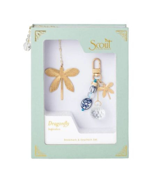 Scout - Ensemble marque-page et porte-clés - Libellule/Inspiration