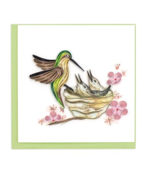 Quillingcard - Carte Nid Oisillon Papier Roulé