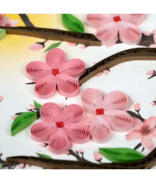 Quillingcard - Carte Fleurs De Cerisier Papier Roulé