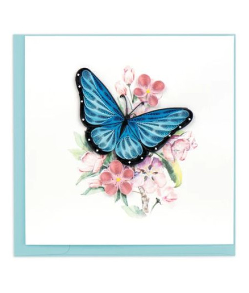 Quillingcard - Carte Papillon Bleu Papier Roulé