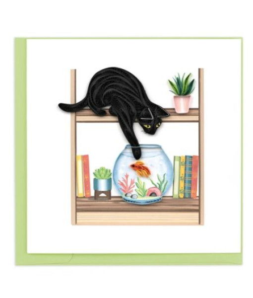 Quillingcard - Carte Chat Papier Roulé