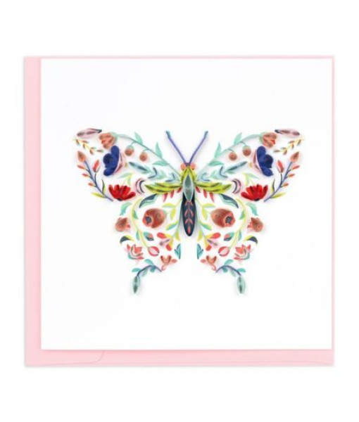 Quillingcard - Carte Papillon Floral Papier Roulé