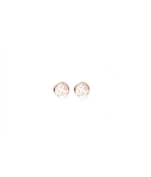 Boucles d'oreilles BEBLUE mini rosace perle rose gold