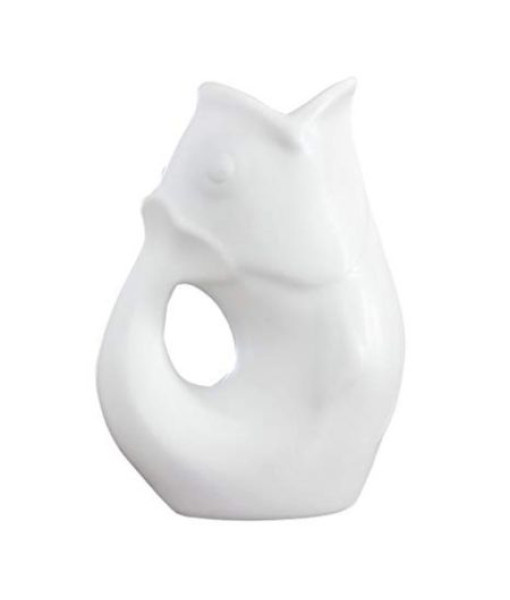 Gurglepot large blanc lustré