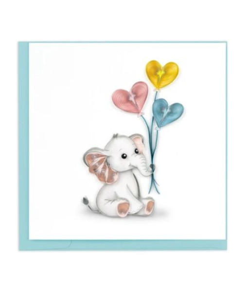 Quillingcard - Carte Bébe élephant Papier Roulé