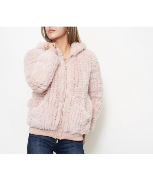 Hoodie ''Bunny hop'' rose  - Grandeur SMALL