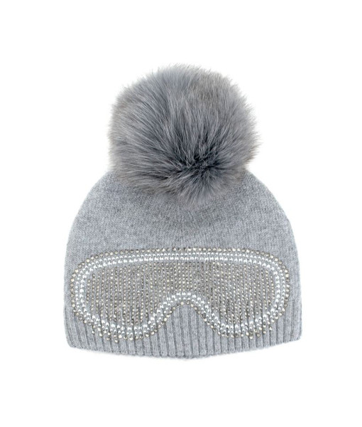 Bonnet en tricot lunettes de ski gris