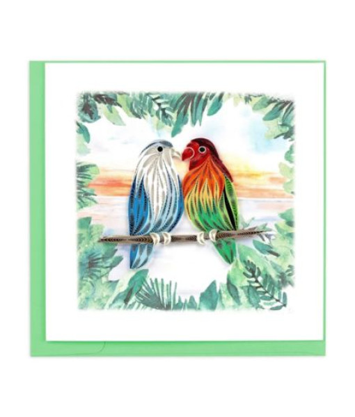 Quillingcard - Carte Lovebirds Papier Roulé