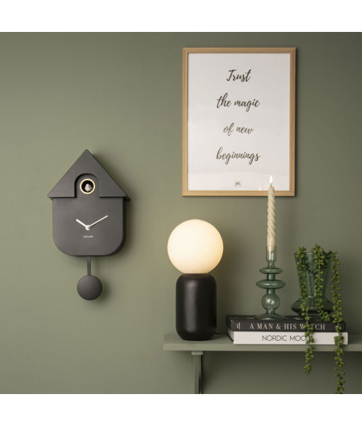 Horloge murale Modern Cuckoo - Noire