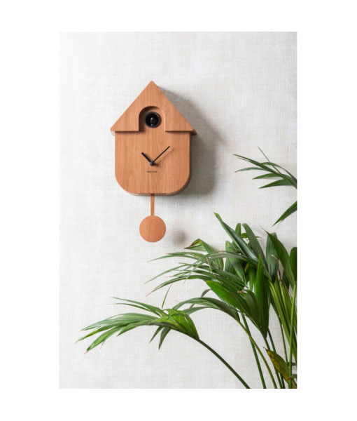 Horloge murale Modern Cuckoo - Motif bois imprimé