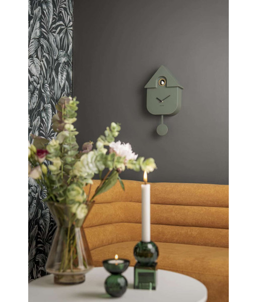 Horloge murale Modern Cuckoo - Vert jungle