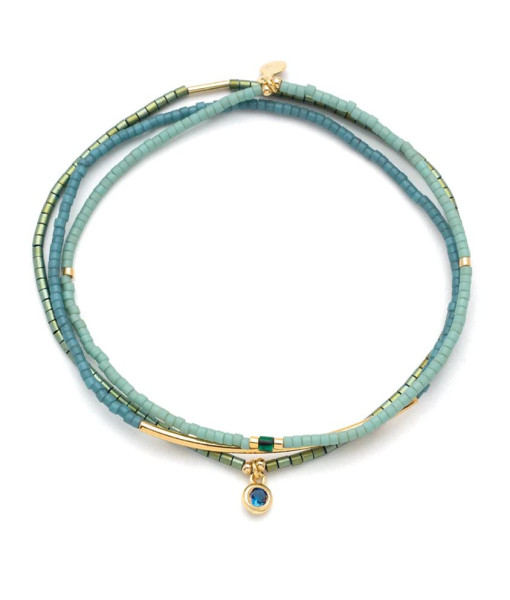 Trio de bracelets Tonal Chromacolor Miyuki - Turquoise/Or