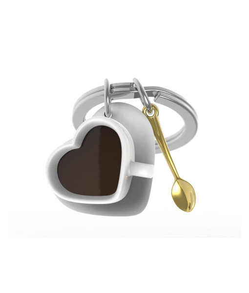 Porte-clés tasse de café en alliage de zinc