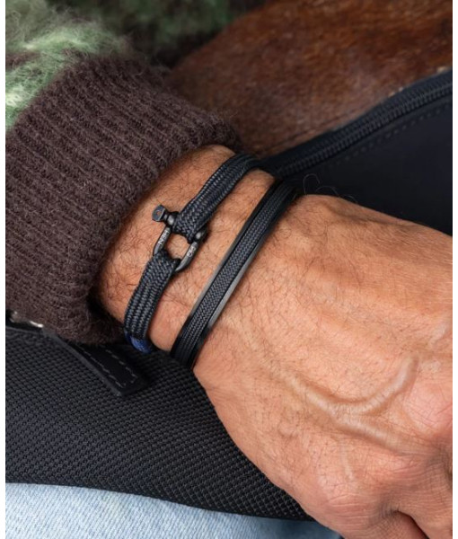 Pig & Hen - Bracelet Navarch 9mm - noir et noir