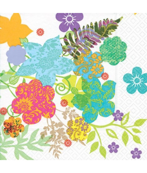 Serviettes de table format Lunch - Fleurs