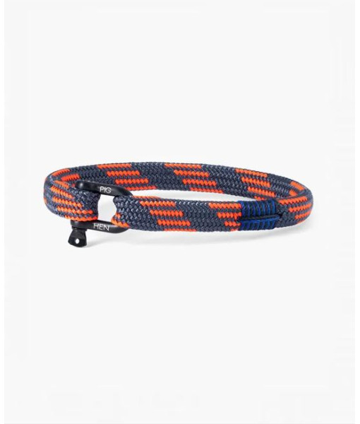 Pig & Hen - Bracelet Vicious Vik - gris ardoise, orange éclatant et noir