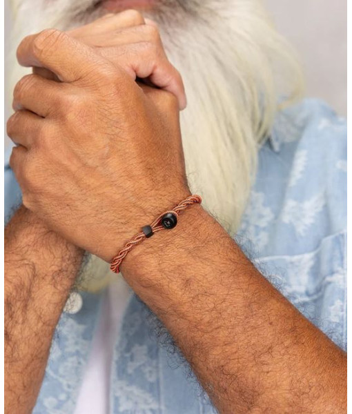 Pig & Hen - Bracelet Easy Ed - orange radieux, gris ardoise et noir