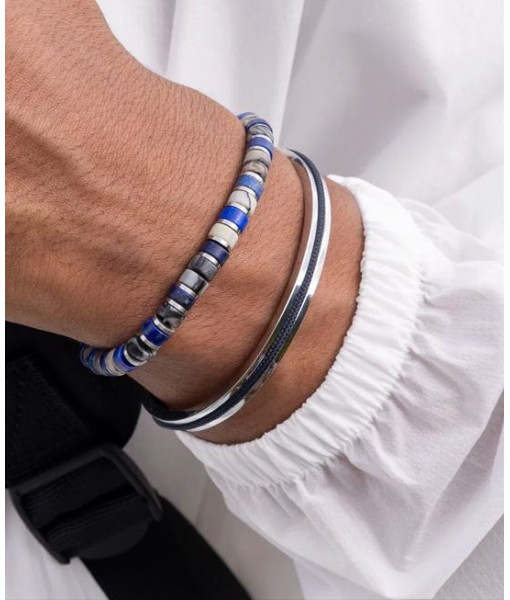 Pig & Hen - Bracelet brontide 6mm ajustable - otaru argent