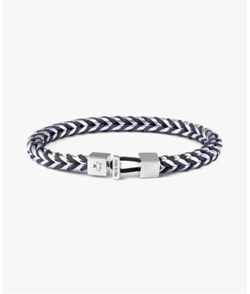 Pig & Hen - Bracelet Catena Foxtail- marine et argent