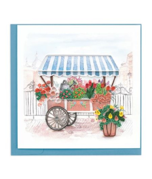 Quillingcard - Carte Chariot De Fleurs Papier Roulé