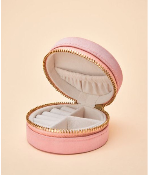 Mini boîte à bijoux ronde - Coccinelle en rose
