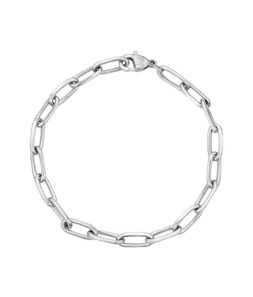 Bracelet trombone en acier 5 mm couleur argentée