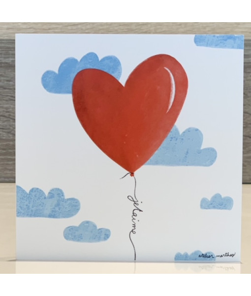 Carte Ballon en coeur