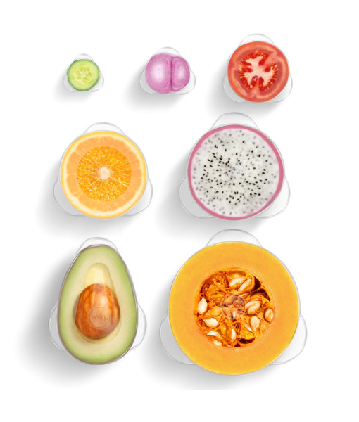 Couvercles en silicone pour fruits et légumes