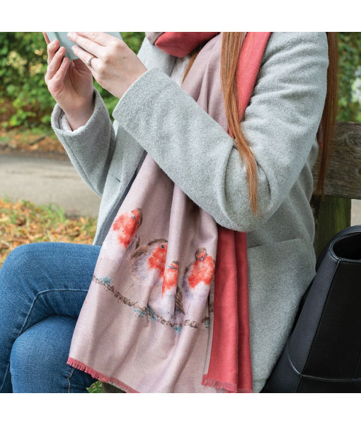 Wrendale Designs - Écharpe d'hiver et ses merles « Jolly Robin » Wrendale Designs - Écharpe d'hiver et ses merles « Jolly Robin »