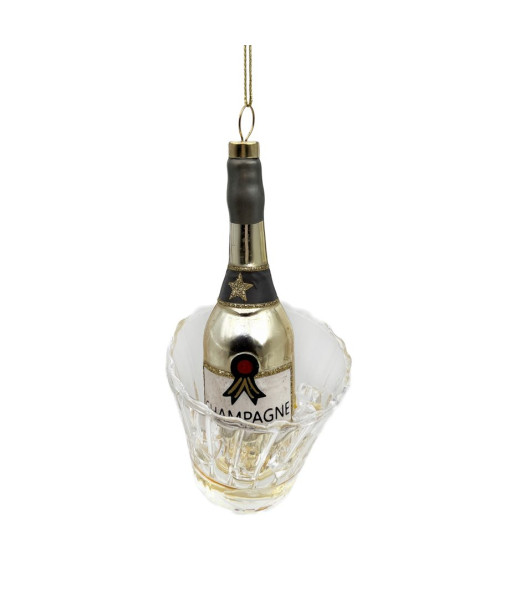 Ornement seau avec bouteille champagne